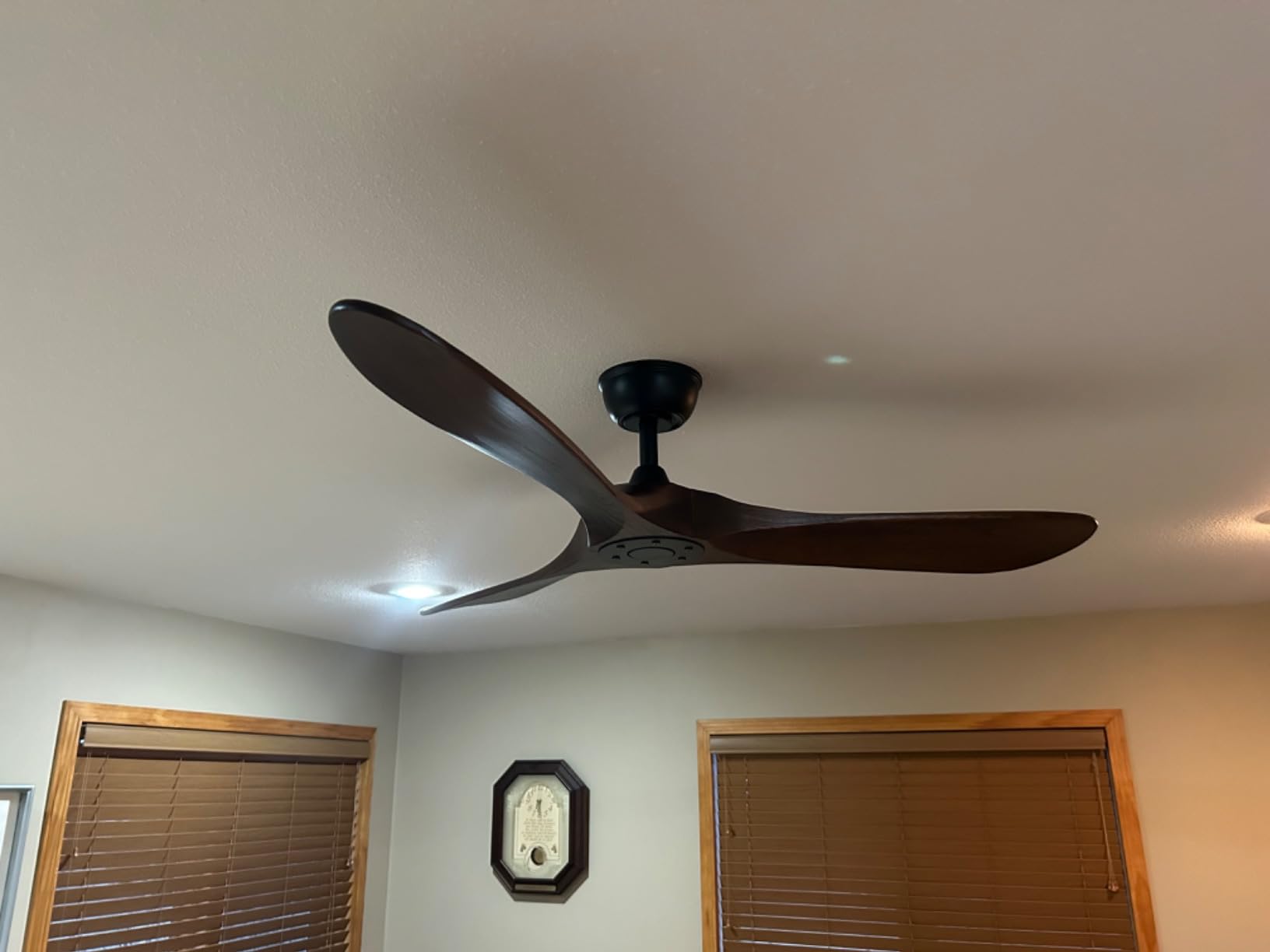 60 Inch Black Outdoor Ceiling Fan No Light, Wood Indoor Outdoor Ceiling Fans for Patios Gazebo Porch Living Room, Big Wet Rated High CFM Reversible Ceiling Fan for Sloped Angled Ceiling customer photo 1