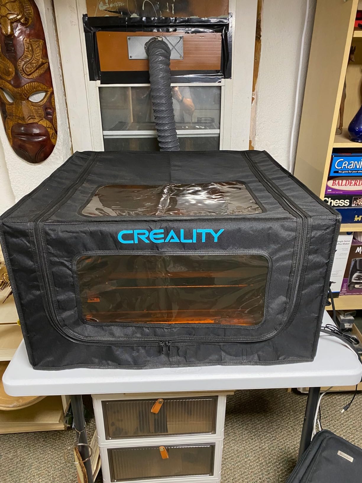 Creality Laser Engraver Enclosure 2.0, Universal Laser Engraver Protective Cover Tent, Fits for Most Laser Engraver Machine, Eye Protection, Insulates Against Noise, Fumes and Odors, 720x720x400mm customer photo 1