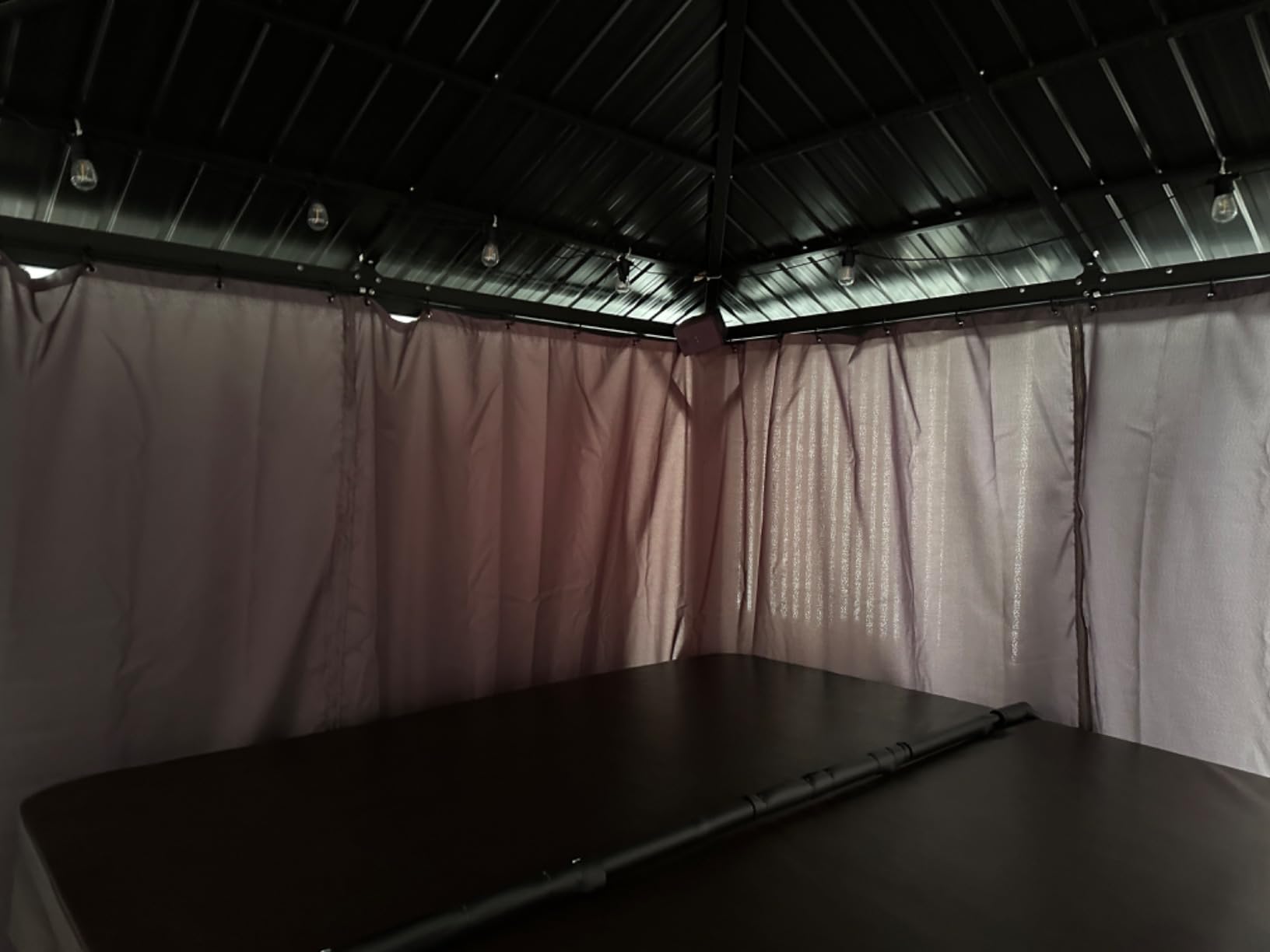 10'x12' Privacy Gazebo Curtains Outdoor Waterproof, 4-Panels Sidewall Curtain Universal Replacement with Zipper for Patio, Backyard, Garden (Only Curtains, Grey) customer photo 1