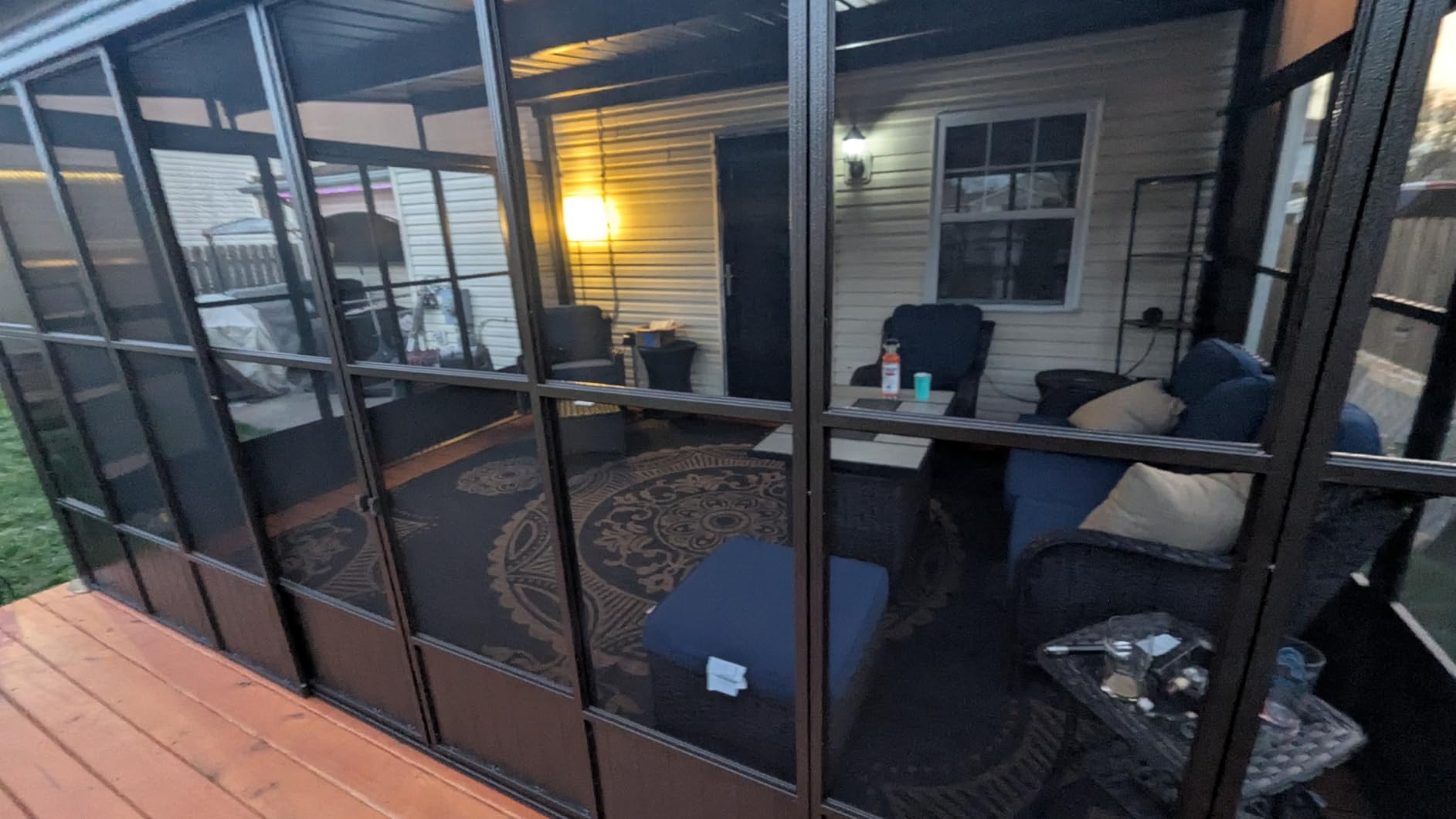 Domi 12x16 Lean to Gazebo Aluminum Frame Wall Mounted Gazebo Hardtop Roof customer photo 1