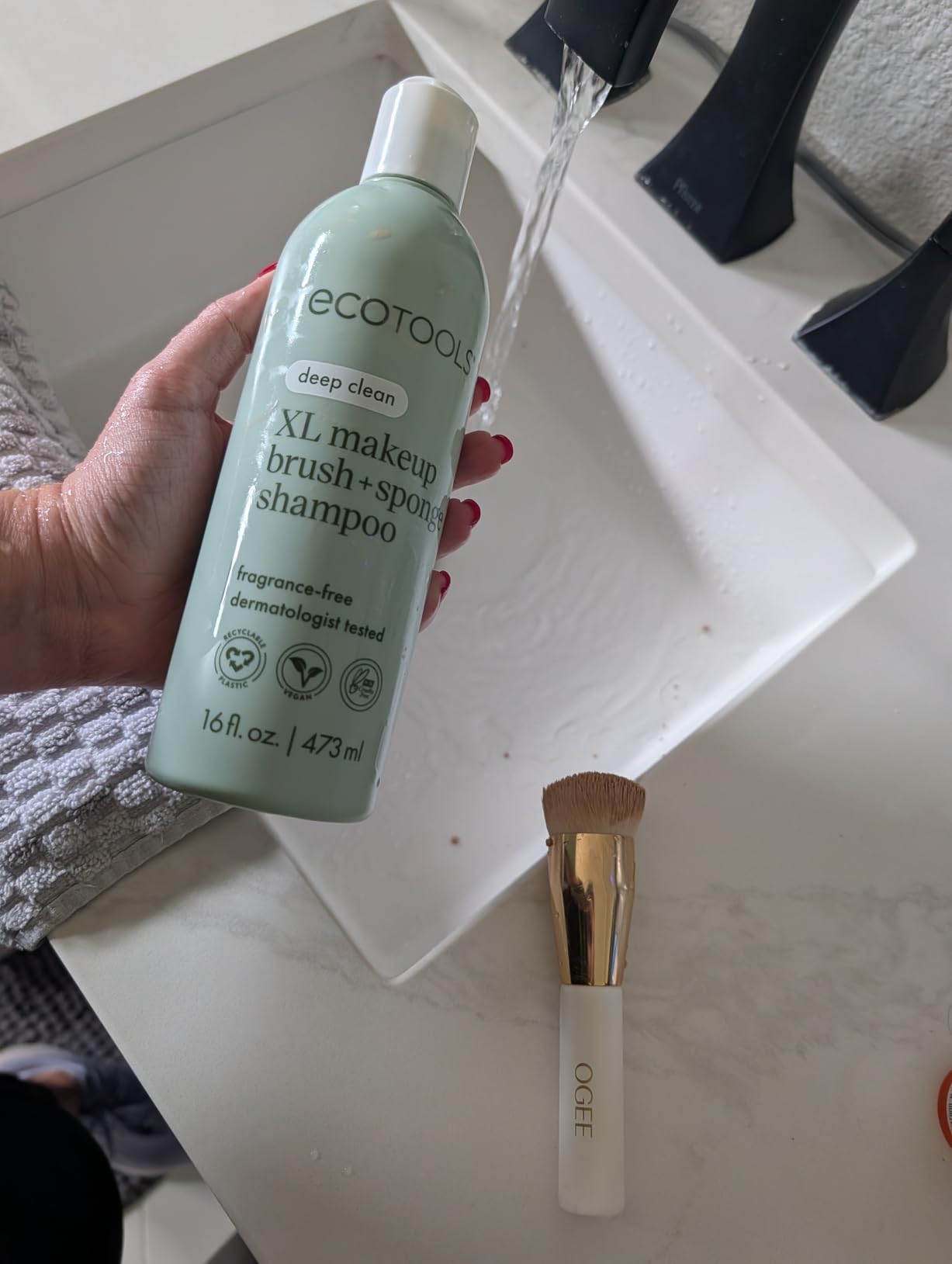 EcoTools XL Makeup Brush Cleanser, Sponge Shampoo, Fragrance-Free, 16 Fl Oz customer photo 2