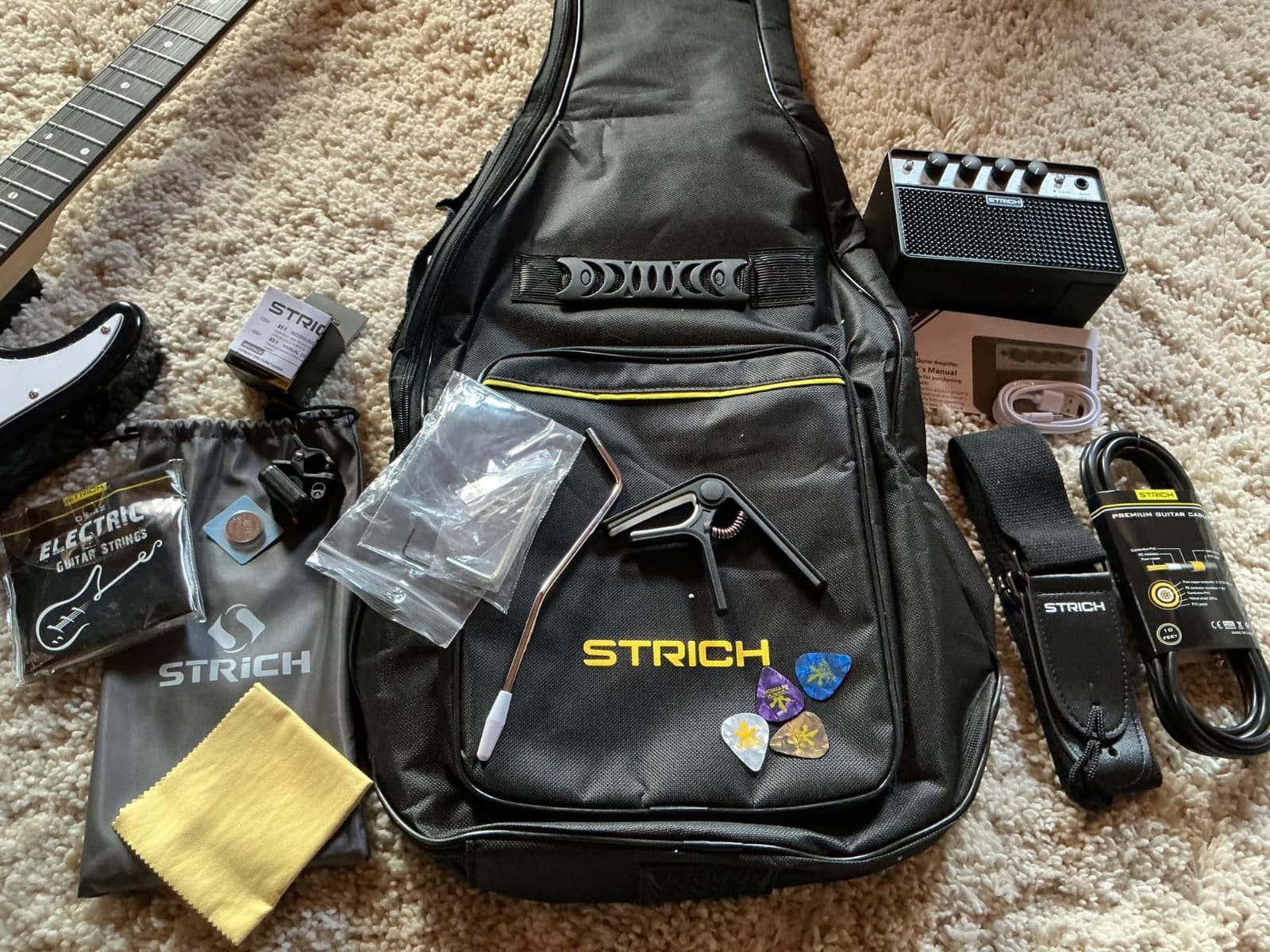 STRICH Electric Guitar Beginner Kit, Solid Body 39