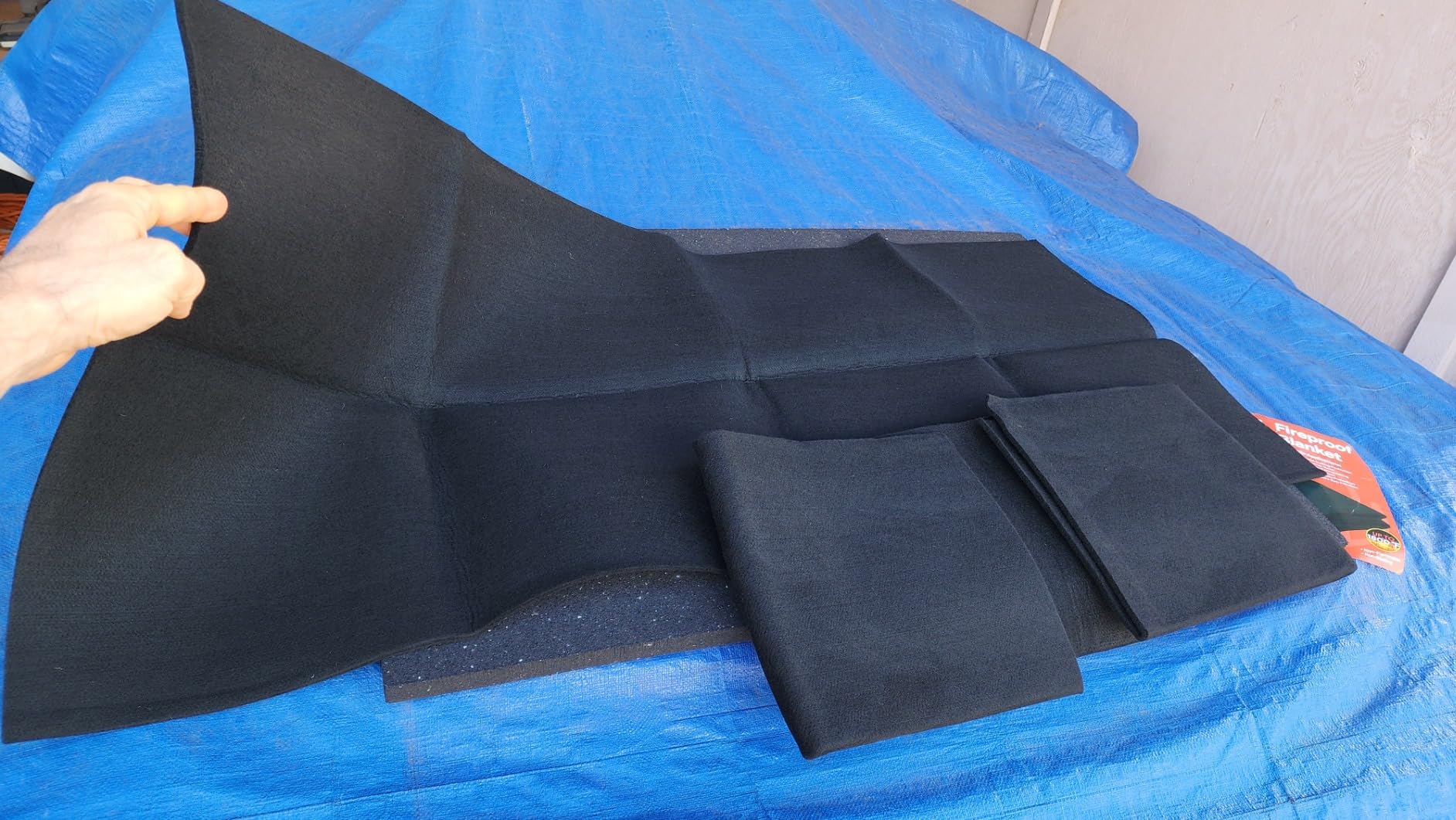Welding Blanket Fireproof 4x6 Feet – Matace Carbon Felt Soldering Mat & Pad, 5mm Flame Retardant Fabric, Heat Shield for Brazing, Automotive Repair, Grill & Smoker, HVAC Plumbing, Black customer photo 2