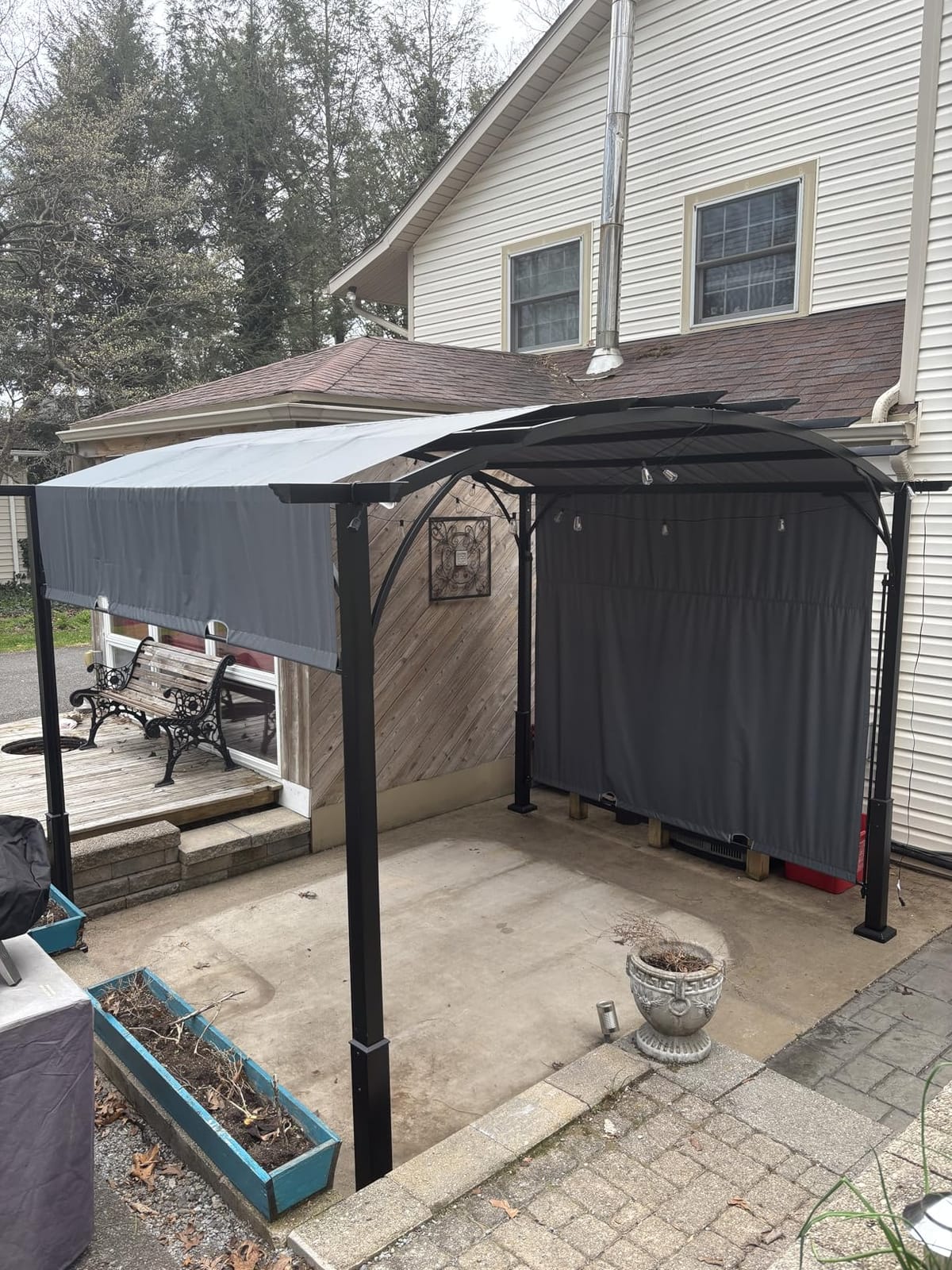 ABCCANOPY Arched Pergola 10'x10' with Retractable Sun Shade, Dary Gray customer photo 1