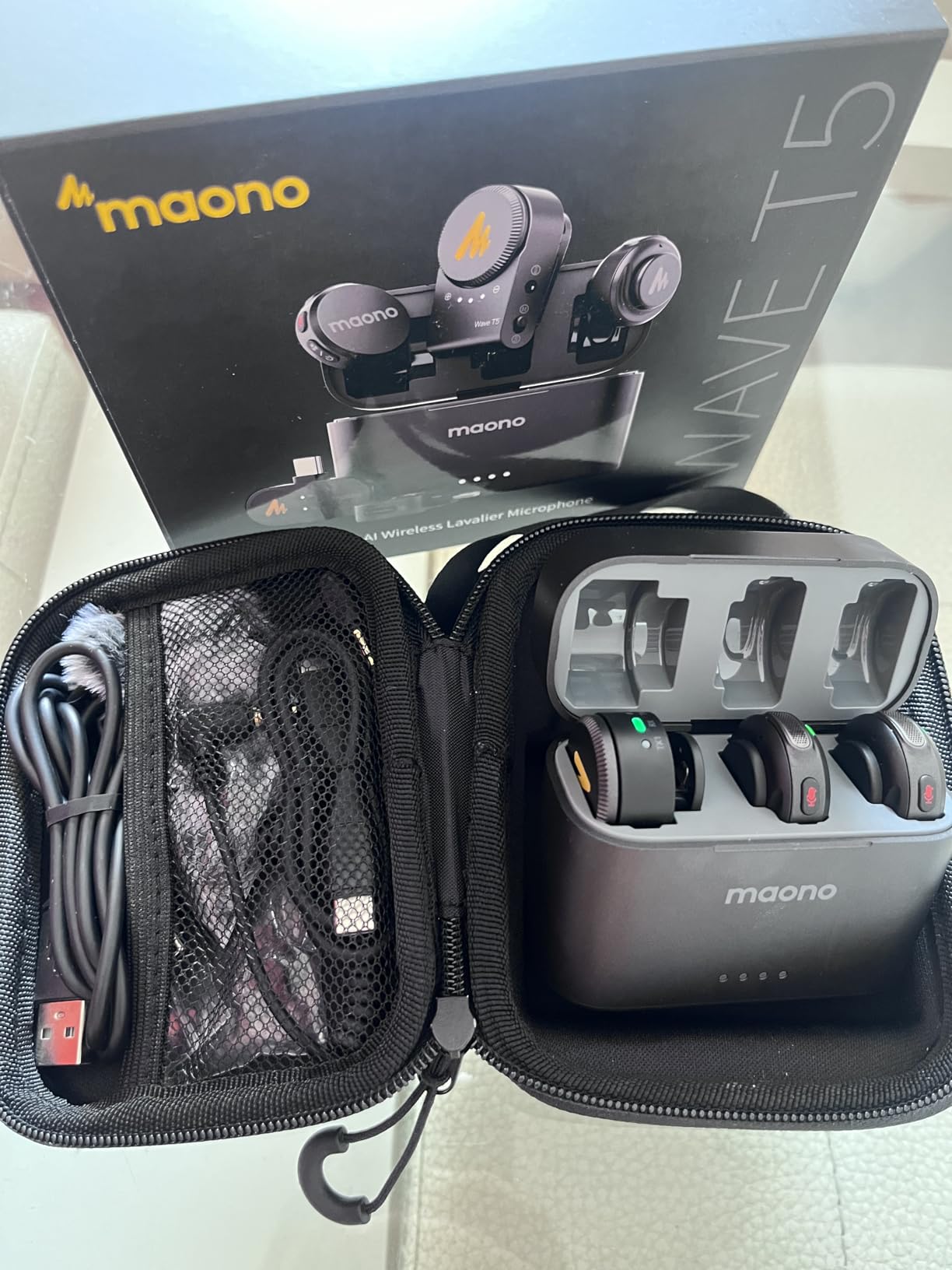 MAONO Wave T5 Wireless Lavalier Microphone for iPhone15/16/17 Android Phone customer photo 2