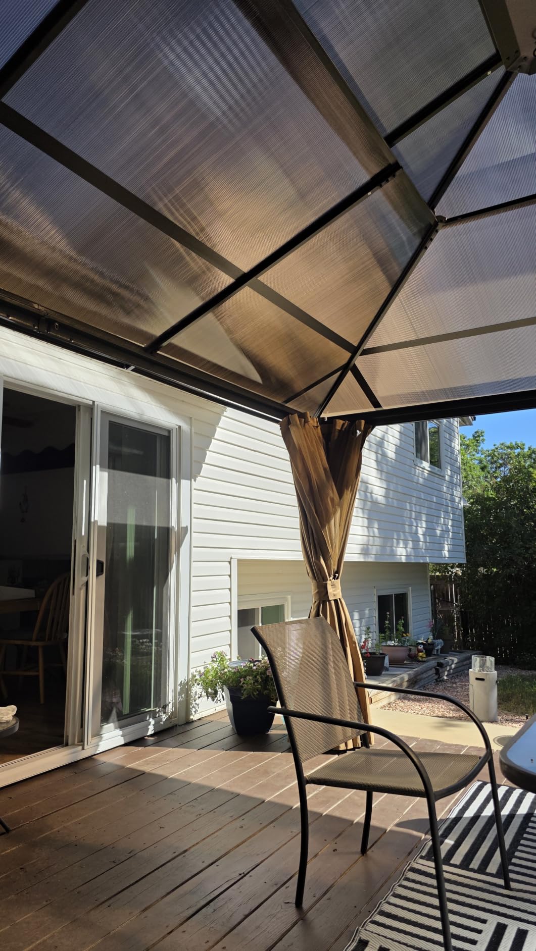 Aoxun 12'x14' Hardtop Gazebo with Polycarbonate Double Roof, Gray customer photo 2