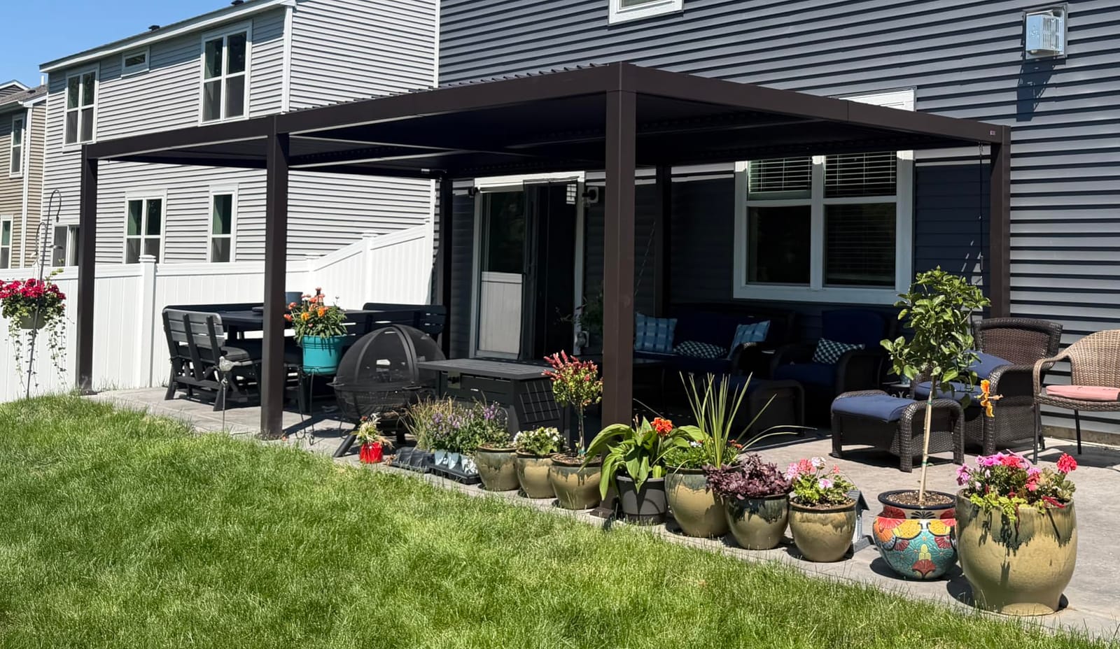 PURPLE LEAF Patio Louvered Pergola 11' x 15' Outdoor Hardtop Gazebo Bronze customer photo 2