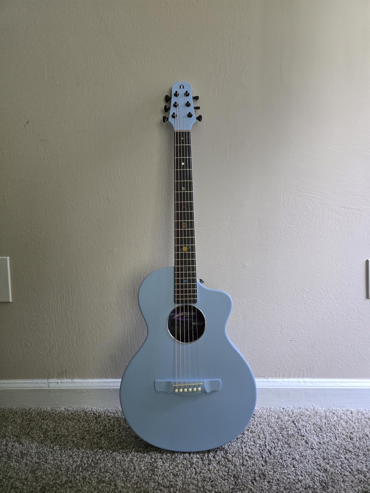 Natasha Carbon Fiber Acoustic Guitar, 38-inch Steel-string Guitarra,Durable 6-string Ultra-thin Guitar for Beginners (White) customer photo 2