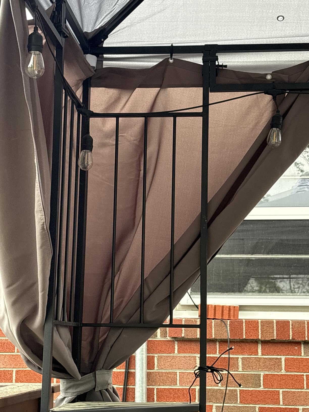 VEVOR Gazebo Curtains Outdoor, Fit Most 12' x 10' x 6.7' Gazebos, 4-Panel Sidewall Gazebo Privacy Curtains with Zippers, Outdoor Curtain Replacement for Patio Canopy, Only Curtain, Khaki customer photo 2