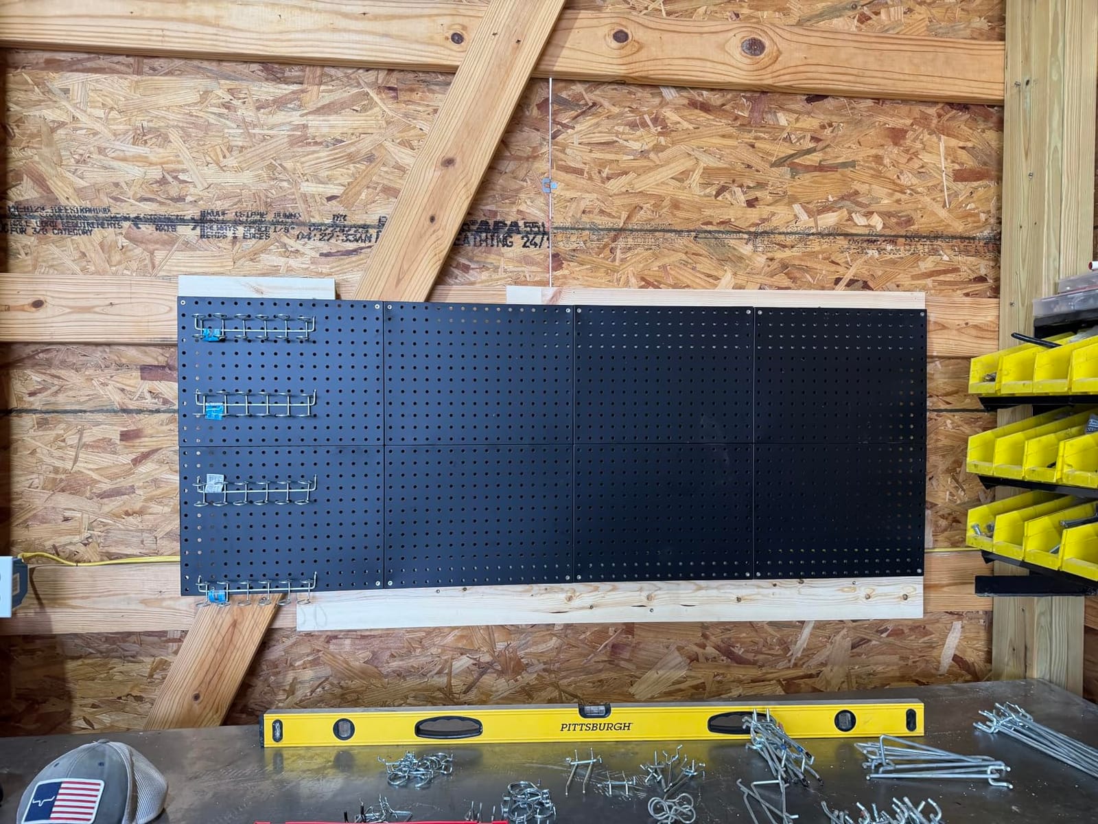 Heavy Duty Peg Board, 4 Pack Metal Pegboard Panels with 50 Hooks customer photo 2