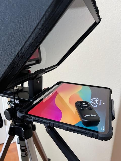 Desview P13 Teleprompter 13 Inch Aluminum Alloy with High Definition Glass, Compatible with iPad Tablet Camera DSLR, Portable No-Assembly Design for Video Recording customer photo 1