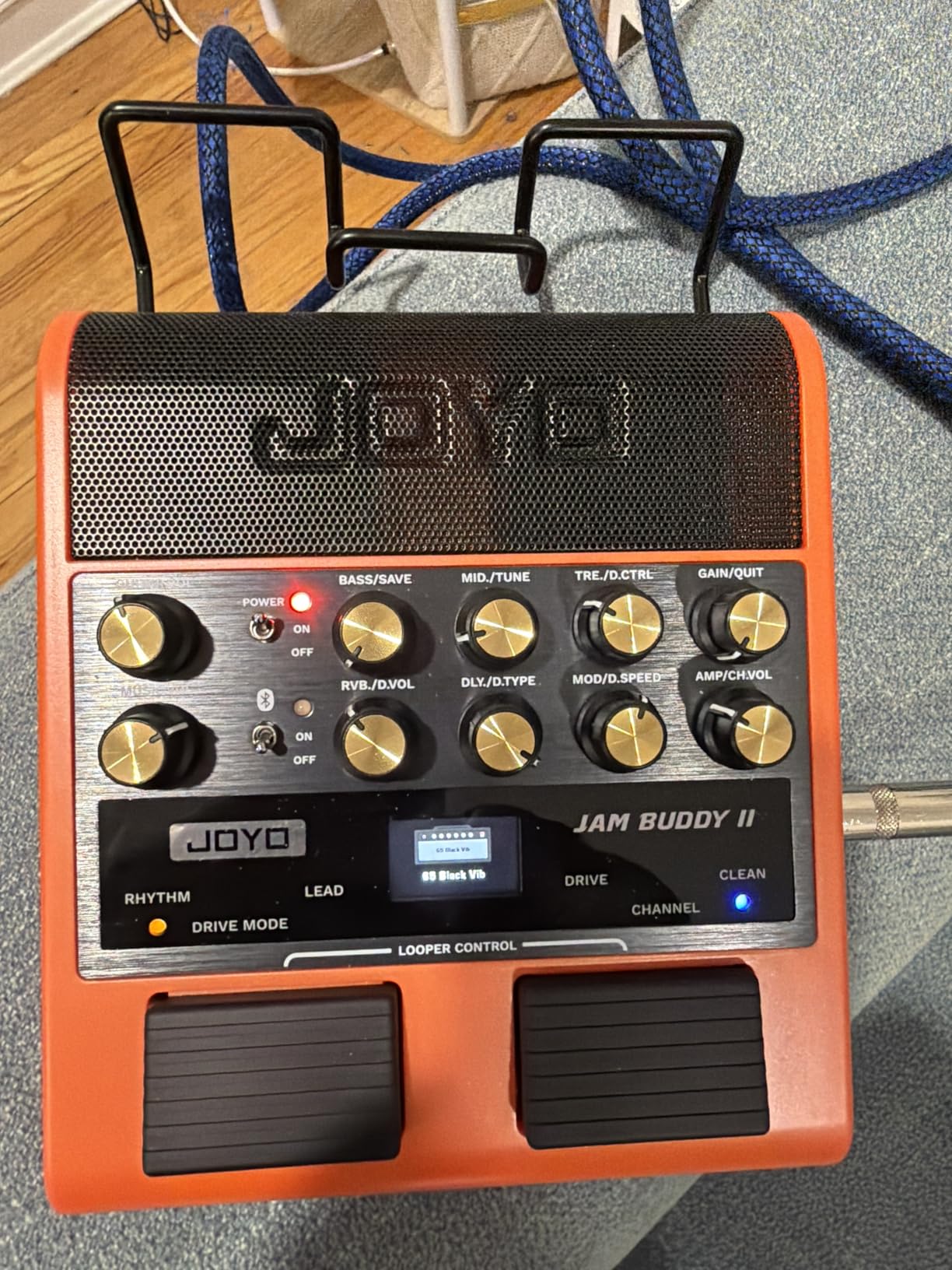 JOYO 10W Portable Guitar Practice Amp & Multi-Effects Pedal Combo Amplifier with Footswitch,OTG Recording, Bluetooth,14 Amp Models,3-Band EQ,36 Drum Patterns & Looper (JAM Buddy II, Orange) customer photo 2