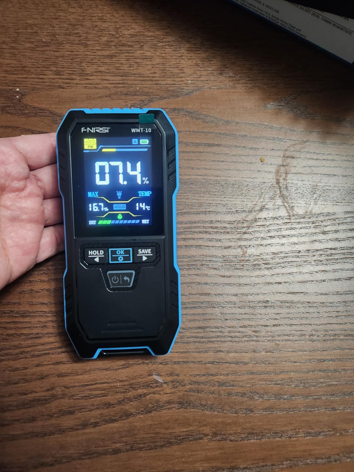 FNIRSI WMT-10 Pinless Wood Moisture Meter, Rechargable Moisture Meter for Wood, Wall, Firewood, Support Data Hold and Record, Flashlight, Humidity Detector for Lumber Concrete Building customer photo 1