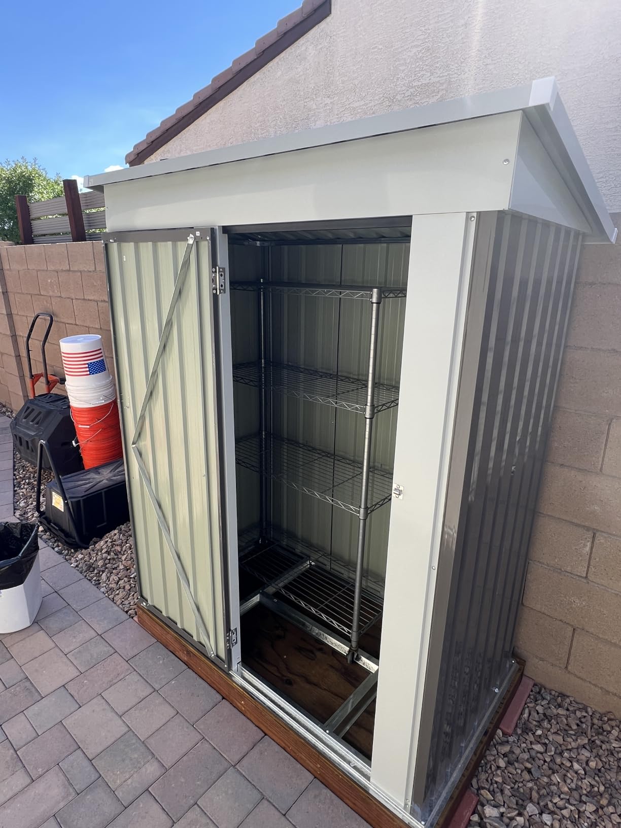 Devoko 10x12 FT Outdoor Storage Shed, Brown customer photo 1