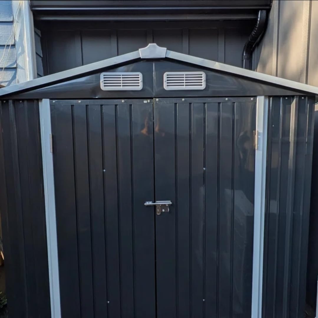 10x12FT Outdoor Storage Shed Black customer photo 1