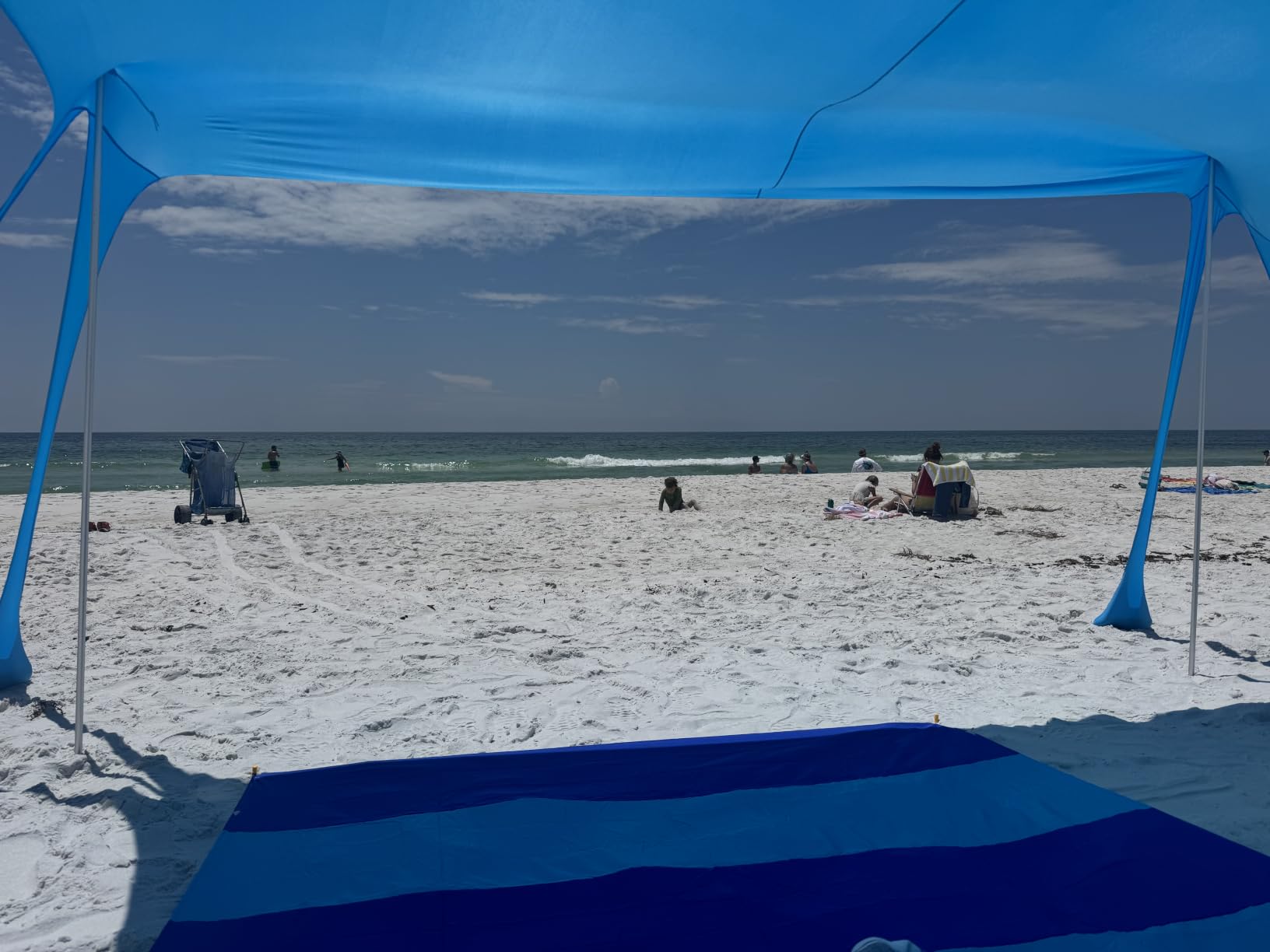 Beach Tent Sun Shelter 10x10FT, UPF 50+ Beach Shade Canopy with 8 Sandbags customer photo 1