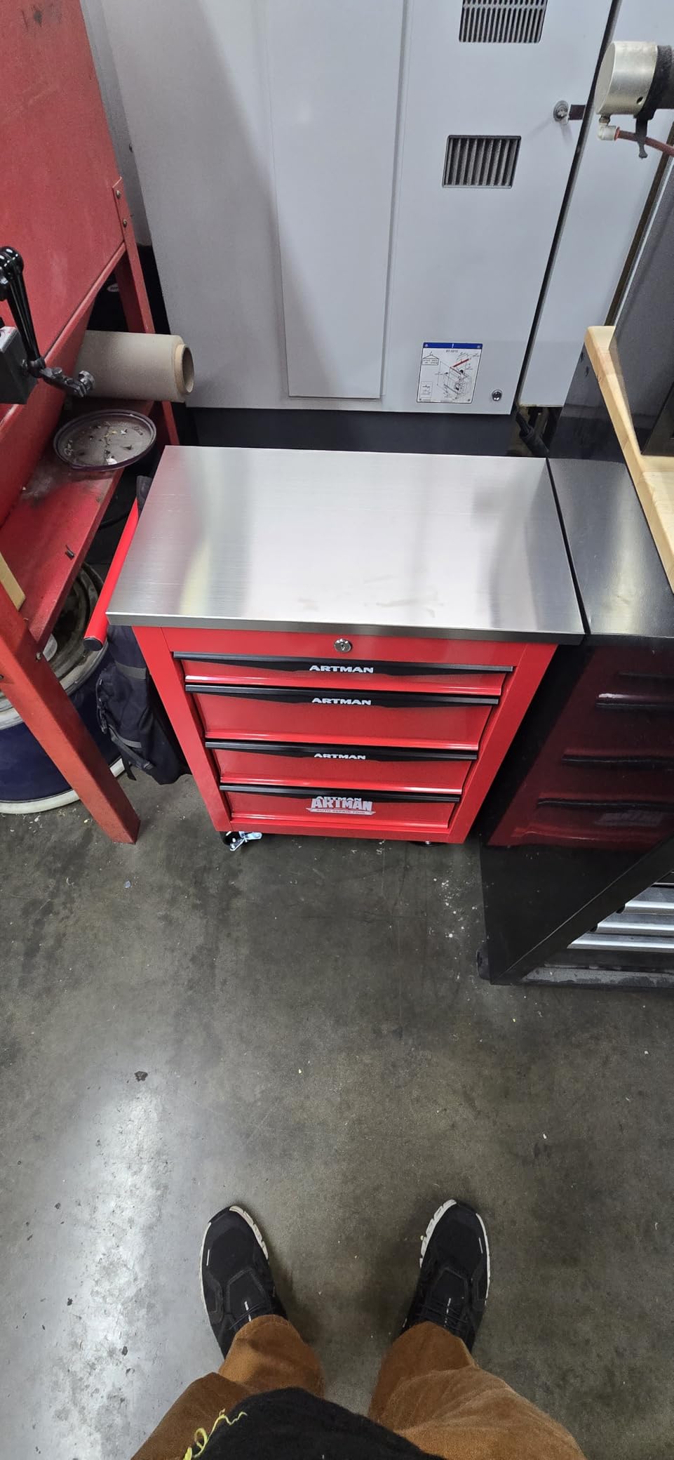 RYH 7 Drawers Rolling Tool Chest -Heavy Duty Mobile Metal Tool Box with Locking Wheels, with Stainless Steel Worktop, Garage Tool Storage Cabinet (Black-Blue, 7-Drawers 39.17