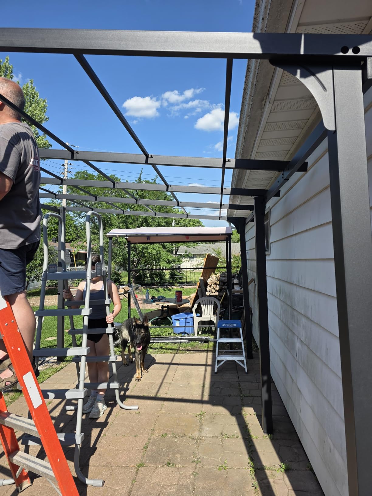 Covered Outdoor StoneCreek 10'x20' Lean to Gazebo, Wall Mounted Gazebo with Galvanized Steel Sloped Roof & Drainage Gutter, Heavy Duty Outdoor Pergolas for Patios, Backyard, Deck customer photo 2
