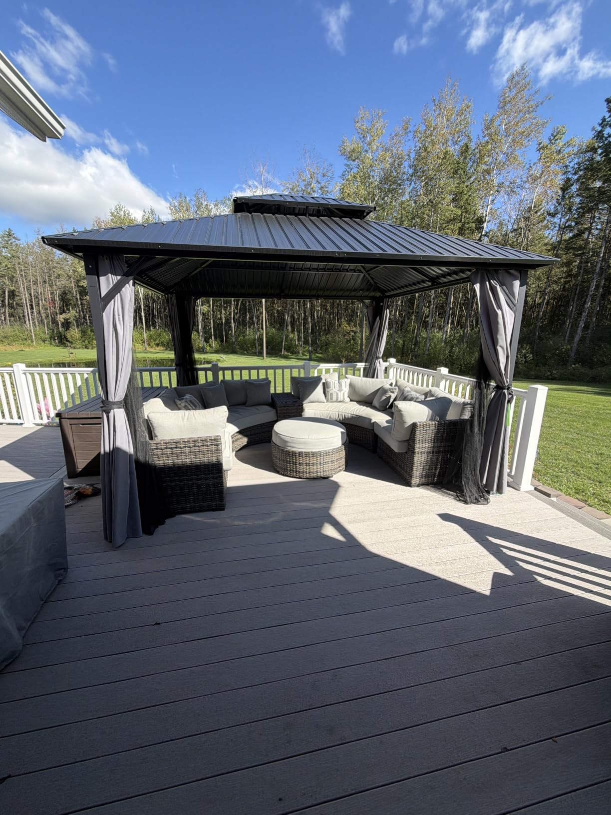 UDPATIO 12'x14' Hardtop Gazebo, Permanent Patio Pavilion, Grey customer photo 1