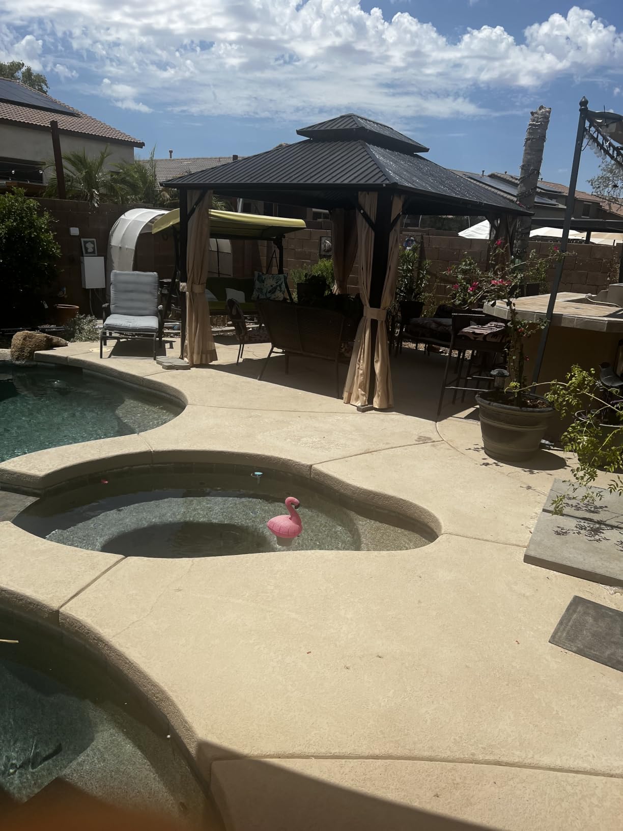 HOTEEL 10x12 Hardtop Gazebo on Clearance with Heavy Duty Galvanized Steel Double Metal roof,Aluminum Frame,Patio Hard Top Screened in Gazebo with Curtains,Outdoor Permanent Pavillon for Backyard,Gray customer photo 2
