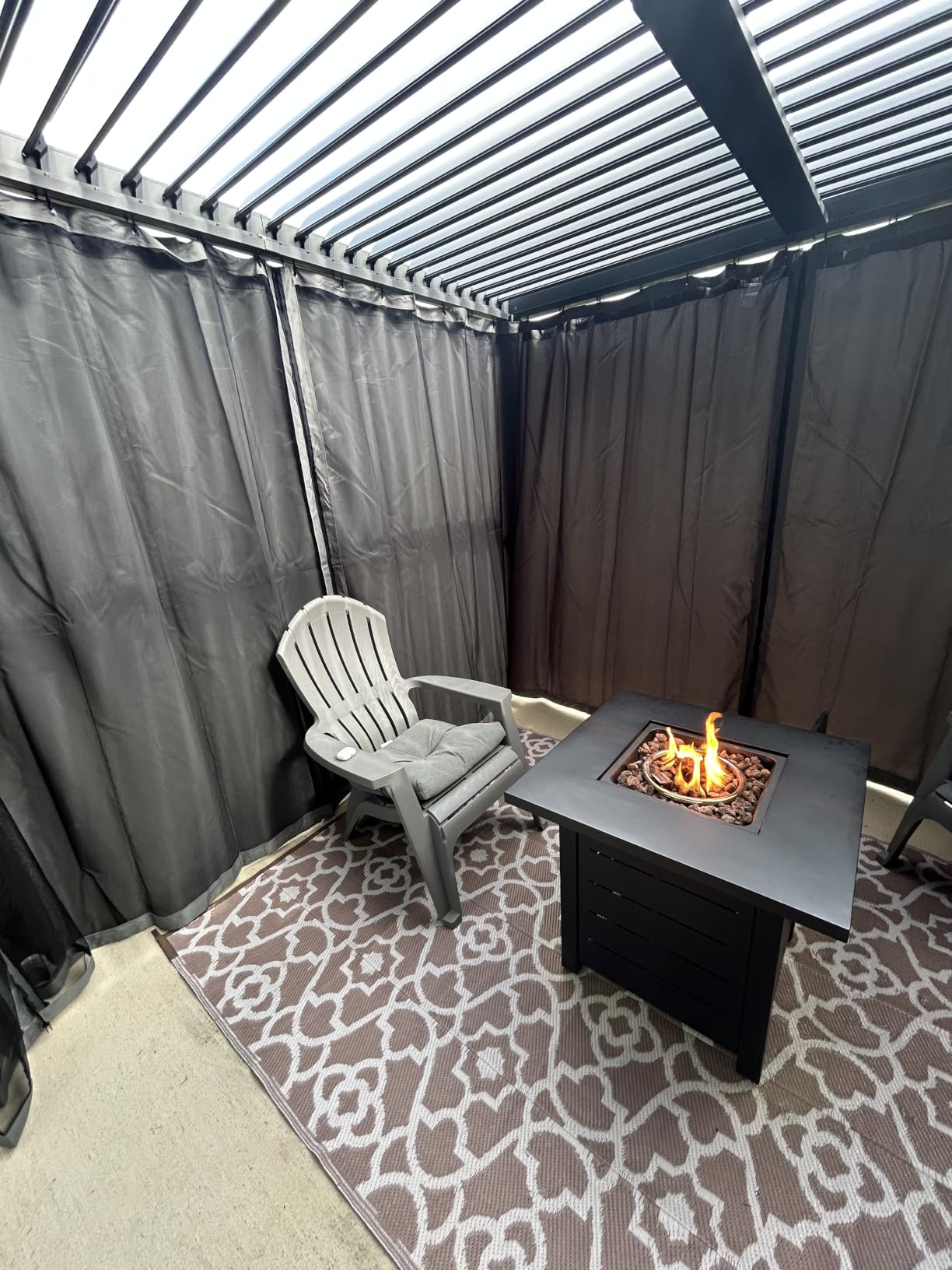 Aoxun Louvered Pergola 12x16 All-Aluminum, Waterproof Curtains and Netting customer photo 1