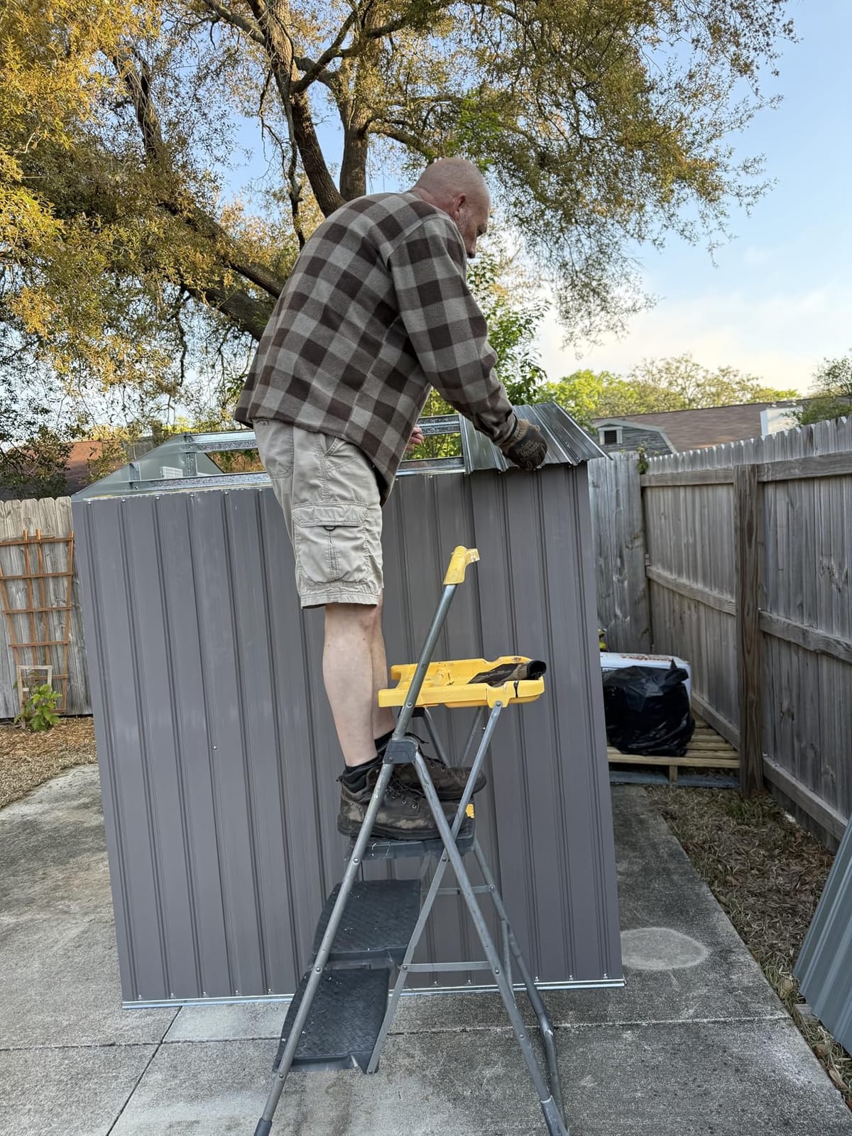 Aoxun 10x12FT Shed with Floor Galvanized Steel Outdoor Storage Shed (Brown) customer photo 1