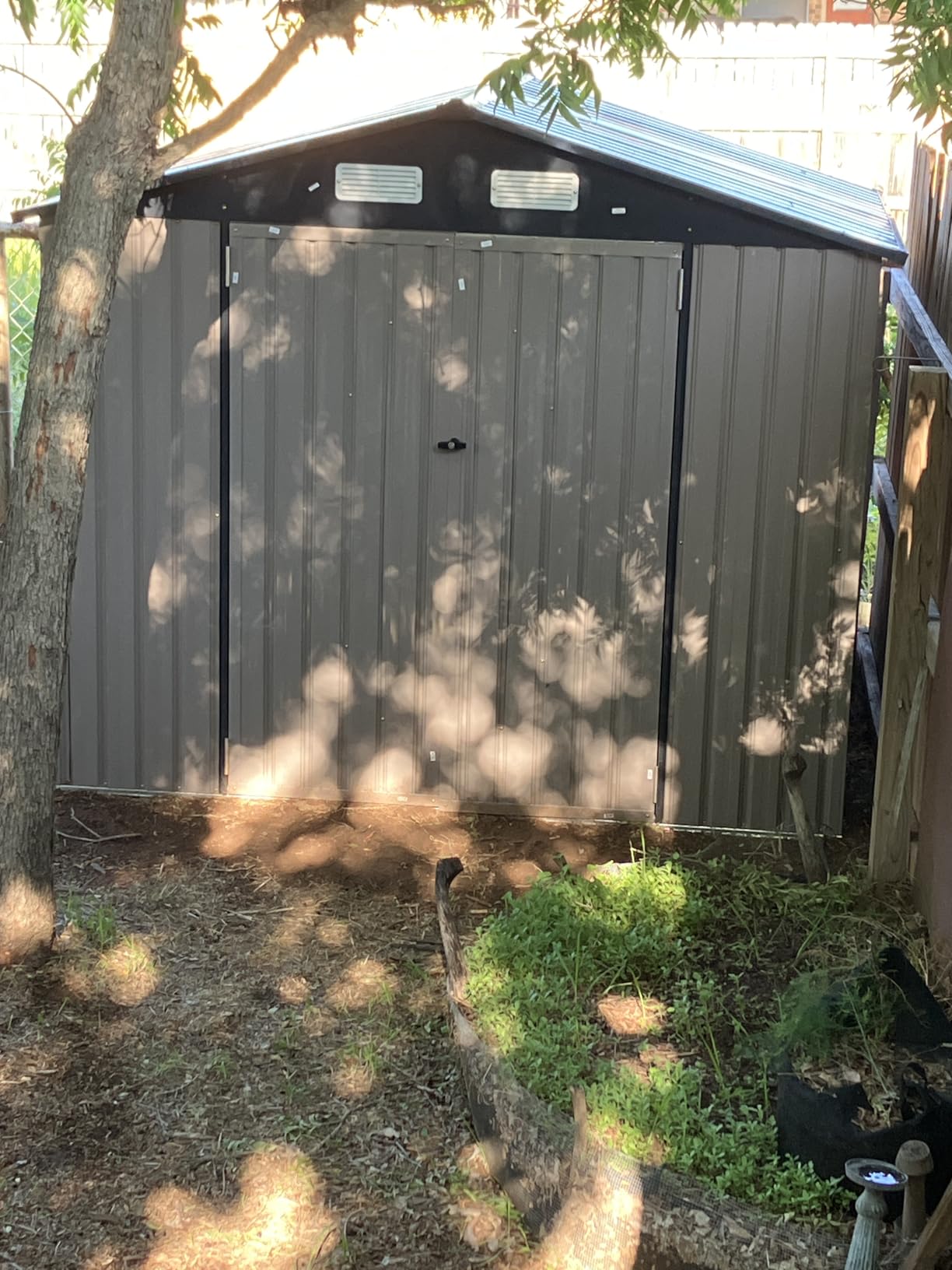 Aoxun 10x12FT Shed with Floor Galvanized Steel Outdoor Storage Shed (Brown) customer photo 2