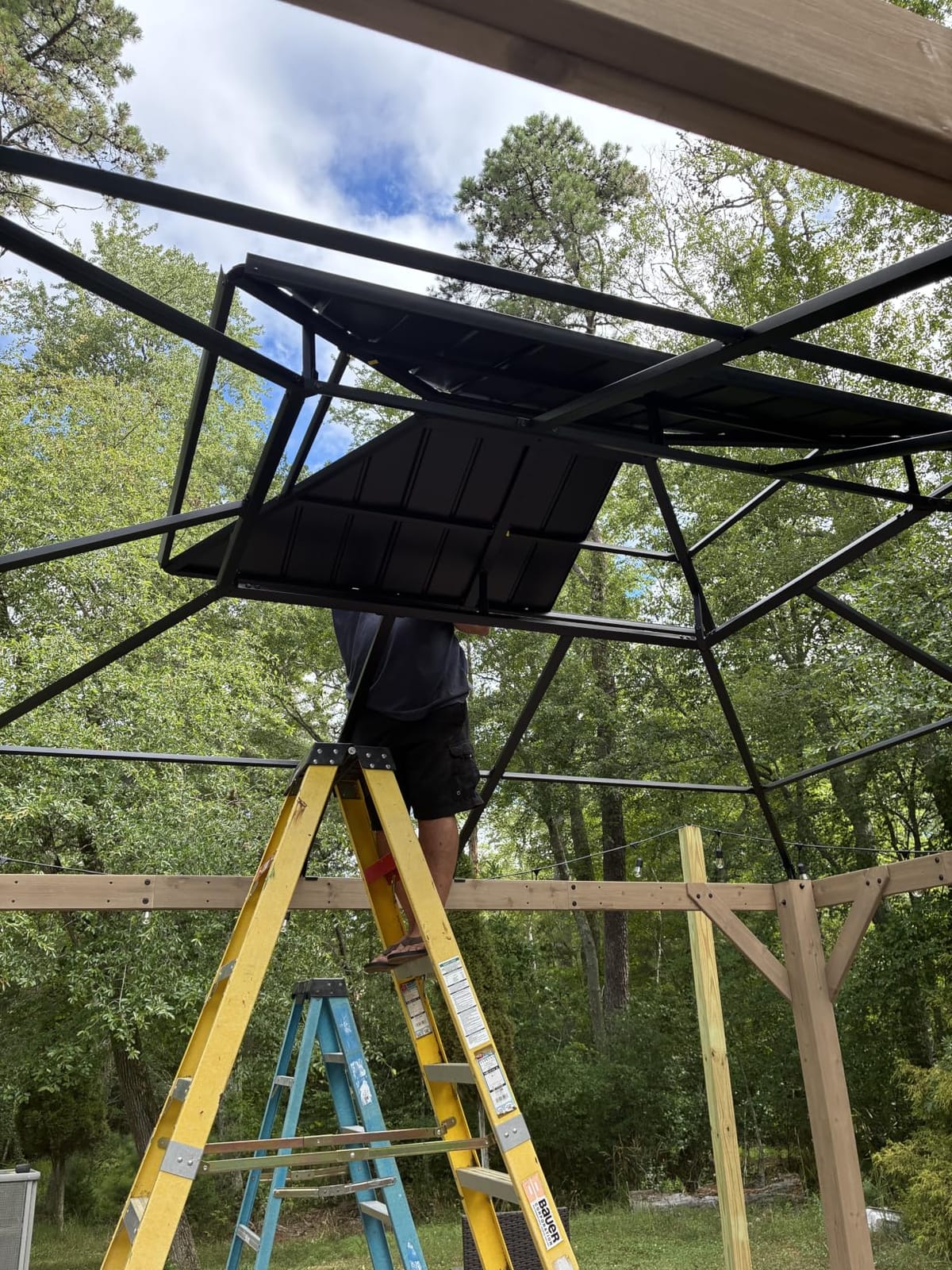 Aoxun 12' x 14' Outdoor Wood Gazebo, Hardtop Gazebo customer photo 2