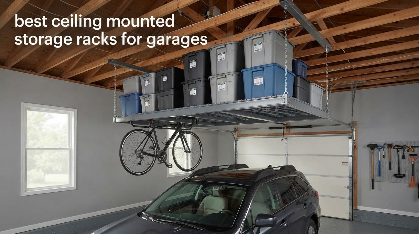 best ceiling mounted storage racks for garages