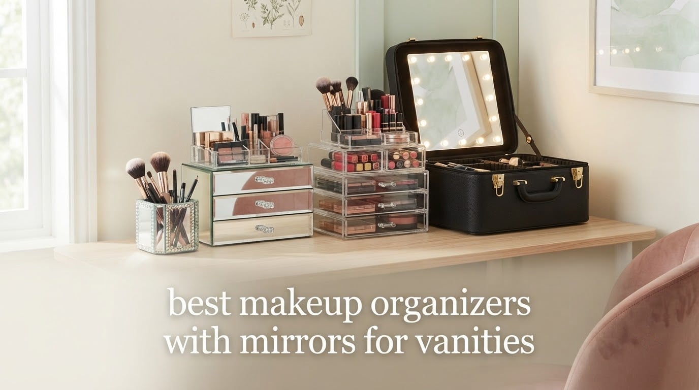 best makeup organizers with mirrors for vanities